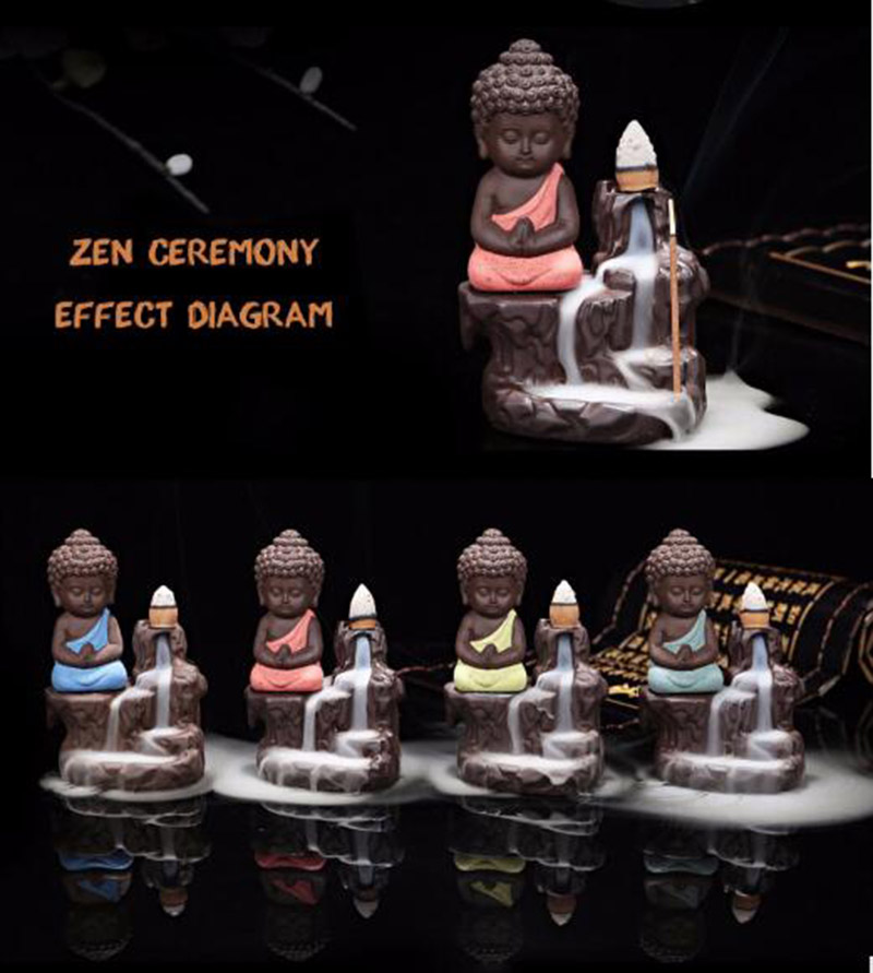 Laying-Style-Red-Ceramic-Monk-Budha-Smoke-Backflow-Insense-Cone-Holder---Pack-of-1-7