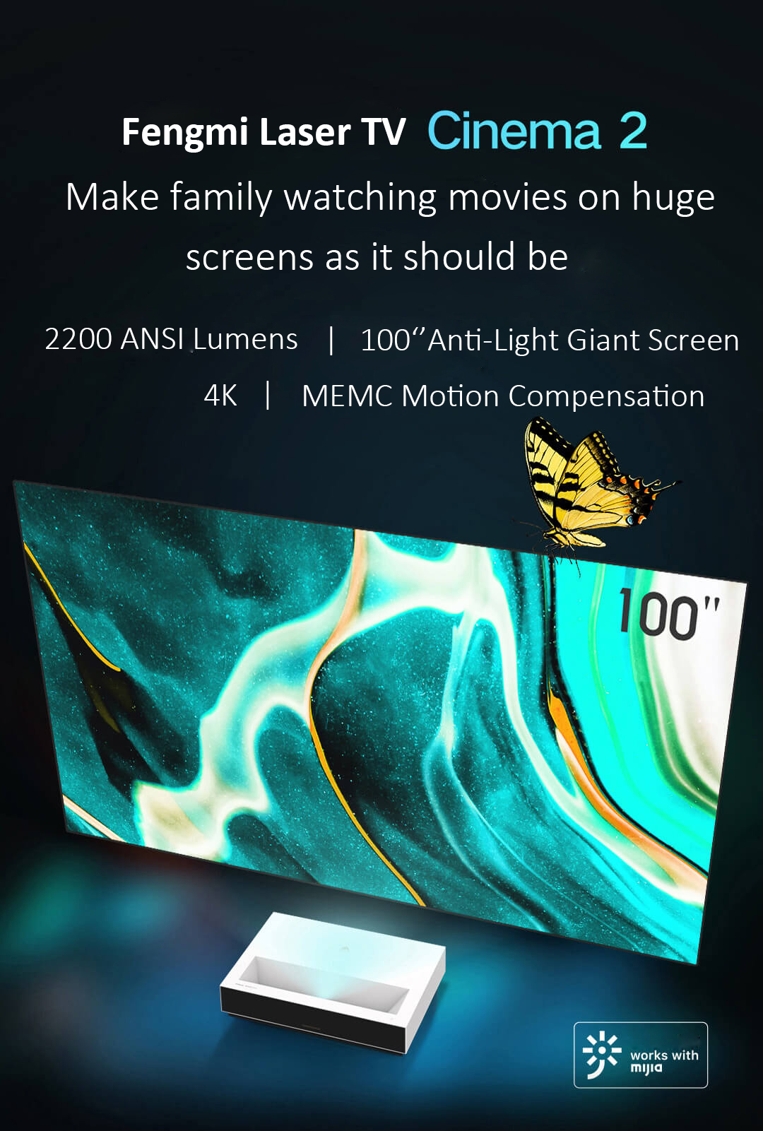 NEW-Fengmi-C2-Formovie-4K-Cinema-L-aser-Projector-2200-ANSI-Lumens-ALPD-30-5G-WiFi-Android-90-100-in-1845323